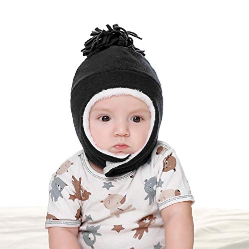 Yinuoday Baby wintermuts en wanten set, warme fleece hoed Sherpa gevoerde caps winter warme oorklep hoed handschoenen… - Image 6