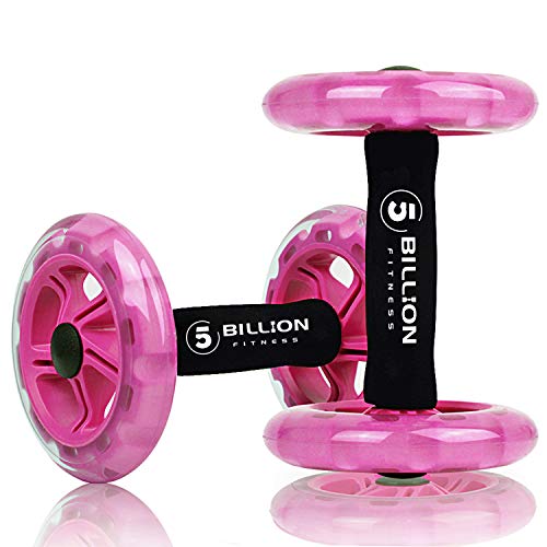 5BILLION Roue Abdominale AB Wheel Roller Roue Fitness pour Exercices Renforcer Le Ventre, Les Muscles et Le Dos Musculation avec Tapis pour Genou (Rose)