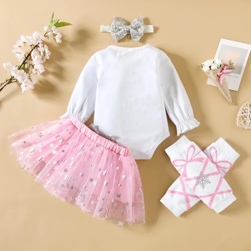 Image of GRNSHTS Baby Girl Birthday Cake Smash Outfit Toddler Girl My 1st Birthday Romper Tutu Skirt with Headband Clothes Set