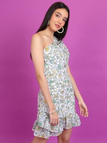 Image of Tokyo Talkies Women's Sleeveless Halter Neck Printed Dresses | Stylish Dresses | Casual Dresses