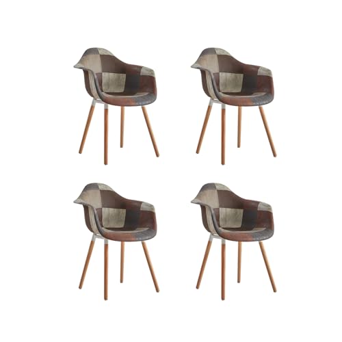 Sillas Comedor Pack 4 Madera con Tela Marca GrandCA HOME