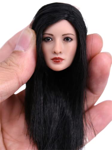 Sculpture tête de fille asiatique 1/6 aux détails premium