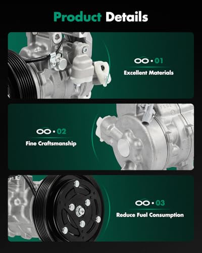 Image of SCITOO AC Compressor with Clutch fit for Honda for HR-V 1.8L 2016-2022 | Fast Cooling, Ultra Low Noise (≤72 dB)Air Conditioner Compressor with Clutch, Easy Installation, 3881051MA01 3881051MA02