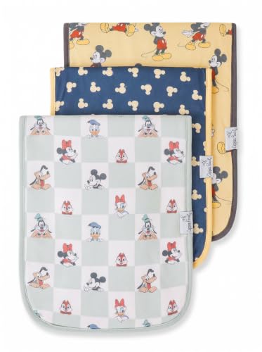 Image of Copper Pearl Baby Burp Cloth Large 21''x10'' Size Premium Absorbent Triple Layer 3-Pack Gift Set Mickey Mouse & Friends