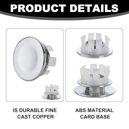 4 Stück Waschbecken Überlauf Abdeckung,für Waschbecken Loch mit ø 22-24mm Öffnung,Überlauf Stöpsel,Runde Abdeckung für Küche Badezimmer Zubehör (Silber)