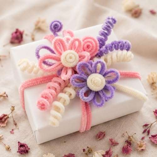 Image of Pipe Cleaner for Craft - 100PCS, Chenille Stems, Fuzzy Sticks for Flower Making (Coffee)