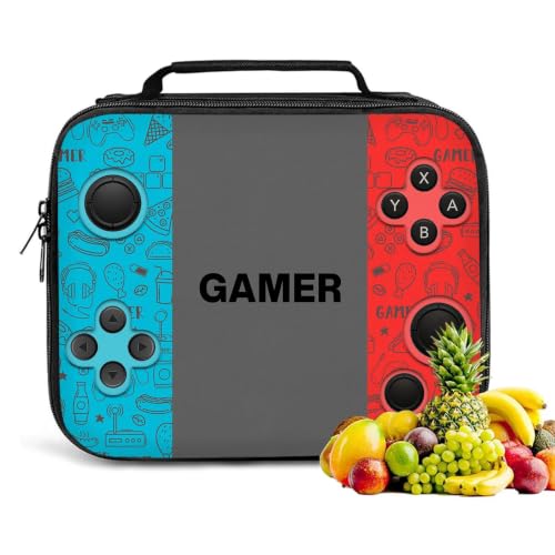 GIITSRIZ Game Kids Insulated Lunch Box for Boys Girls, Toddler Lunch Bags for Daycare School Work Travel Picnic Waterproof Leakproof Portable