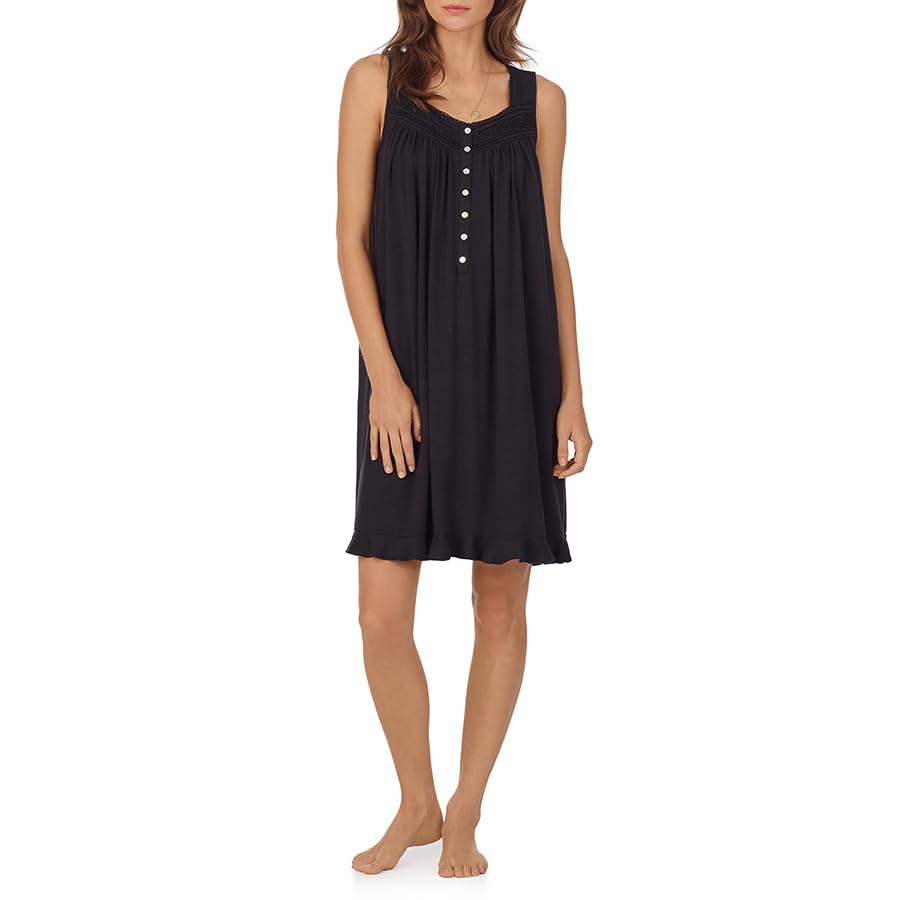 Eileen West Sleepwear & Loungewear for Women - Modal Jersey Knit Collection - Soft Sleeveless Short Nightgown Chemise
