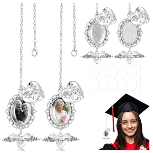 4pcs Gold Graduation Cap Photo Charms Class of 2026 Tassels Personalized Memorial Charms Graduation Gifts for Ceremony Decorations