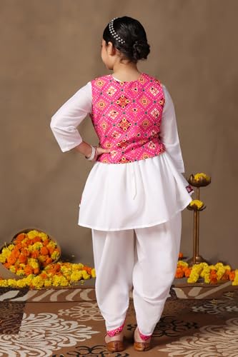 Image of Fashion Dream Girls Cotton Blend Printed Crop Top and Dhoti Set |Kids Ethnic Set |Suit for girls