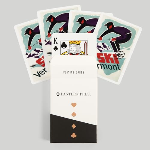 Juego de 52 cartas póker Ski Vermont retro miniatura 6
