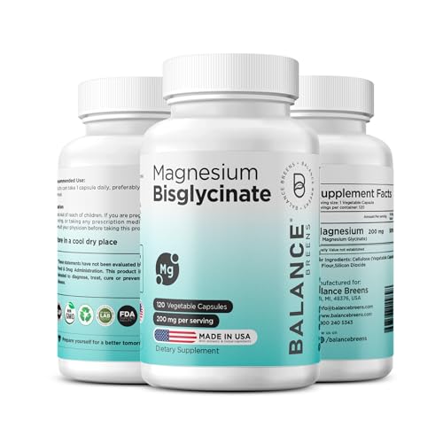 Magnesium Bisglycinate 200mg - High Absorption Chelated Magnesium Supplement - Gentle on Stomach,