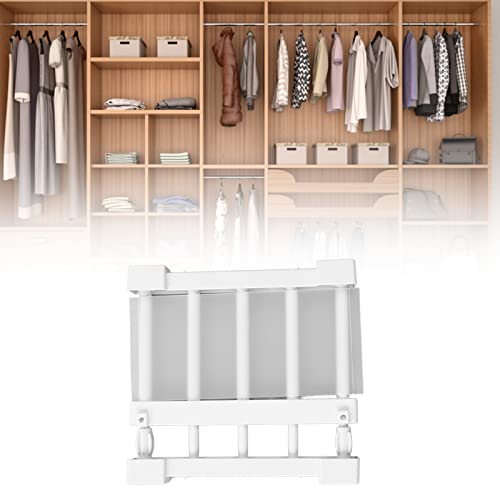 Topyond Expandable Closet Tension Shelf, Adjustable 24cm PP Steel Shelf with 20kg Load, No Nails Space Saving Organizer for Wardrobe Cabinet Kitchen Bathroom