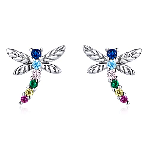 Boucles d'oreilles libellule argent s925 pendantes petites