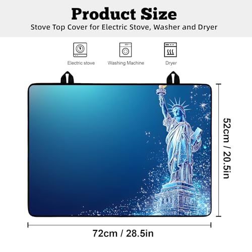Image of Multi-Design Stove Cover for Glass /Electric Stoves - 3-in-1 Heat-Resistant Protector Mat, Non-Slip Drying Rack 28 inchx20 inch