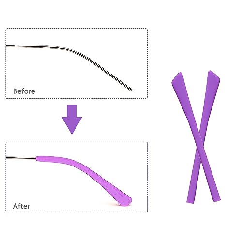5 Paar Bügelenden Silikon Antirutsch, Brillenbügel Reparatur, Weiche Brillen Ohrpolster, Überzüge für Bügelenden Brillenbügel Ersatz, für Metall Dünne Sonnenbrillen Brillenbeine(5 Farben)