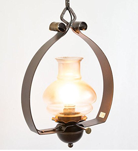 Lampadaire Vecchi Tempi à suspension 1 lumière en verre ambré