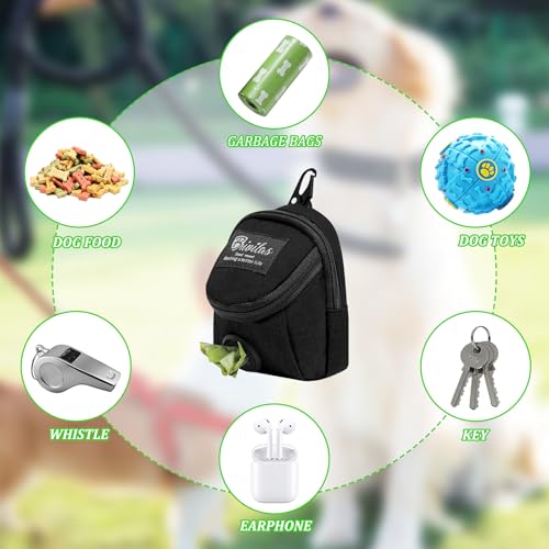 YILANJIN Leckerlitasche für Hundetraining, Kotbeutelspender für Hunde, integrierter Kotbeutelspender, Leckerlibeutel Hundeleckerli Tasche für Gassigehen Reisen Spaziergang