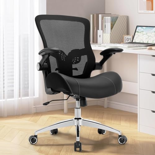 Big and Tall Leather Office Chair, 400lbs Capacity, Ergonomic Desk Chair with Adjustable Support
