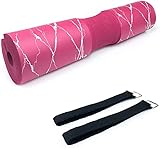 Morwealth Langhantel Polster, Barbell Squat Pad mit Klettverschlüssen Nackenpolster mit Tragetasche für Hip Thrust Gewichtheben und schwere Kniebeugen für Standard Olympic Langhantelstangen (Pink)