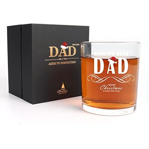 Gifts for Dad,Dad Glass Tumbler (430ml) ,Christmas Gifts for Dad Stepfather Presents,Dad Gifts from Daughter Son-World's Best Dad-Christmas Cover