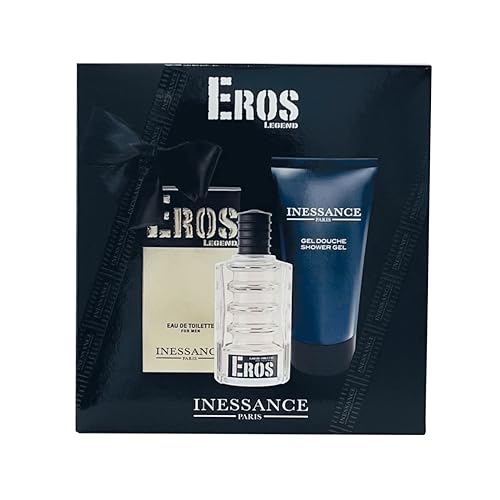 Inessance Paris - Set de Regalo Eros Legend Hombre - Colonia 100ml y Gel de Ducha para Cuerpo con pH Neutro 150ml - Pack Original - Dermatológicamente Probado