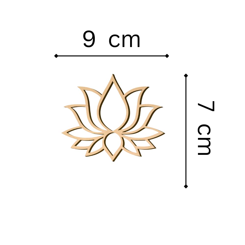 WEHATKE Wooden Lotus Rangoli for Diwali decortaion | Best Rangoli Gift Set for Home décor, Art & Craft & projcet (10 Piece & 3 inch) 1