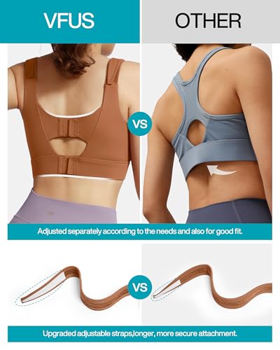 Image of Adjustable High Impact Sports Bras for Women Zip Front Full Coverage and Lift Padded Compression Tops
