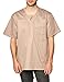 Cherokee Workwear Scrubs Men's Stretch V-Neck Top, Khaki, Large