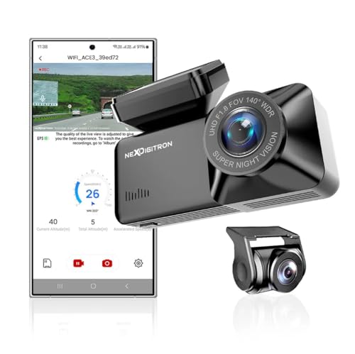 Image of NEXDIGITRON ACE 3 Dual Dashcam with in-Built GPS Logger, Native 2.5K Front & FHD Rear, Made in India, Super-Capacitor, Wide Angle Lens, G-Sensor, WiFi, Parking Mode, Upto 256GB Supported