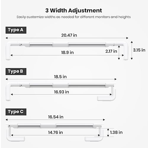 Monitor Stand Riser, Klearlook Foldable, Height Adjustable Computer Stand, Desk Shelf Riser with Storage Drawer &Tablet Phone Stand for Desktop, Laptop (White) - Image 4