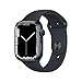 Produktbild Apple Watch Series 7 (GPS, 45mm) Smartwatch - Aluminiumgehäuse Mitternacht, Sportarmband Mitternacht - Regular. Fitnesstracker, Blutsauerstoff und EKGApps, Always-On Retina Display, Wasserschutz