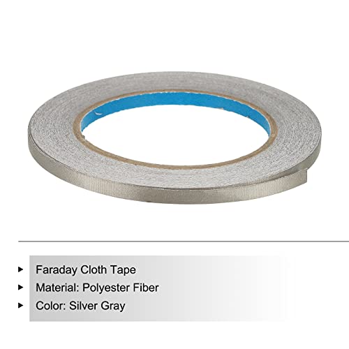 Image of MECCANIXITY Faraday Cloth Tape 0.24 inch W x 82 Feet Single Sided Conductive Cloth Fabric Adhesive Tape Roll for Laptop Cable EMI Shielding