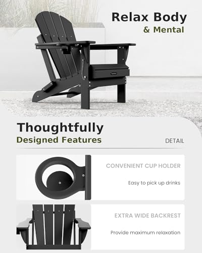 Muchenghy BLACK Folding Adirondack Chairs thumb #7