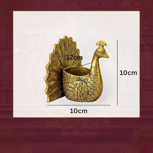 Image of Kalakriti Aluminium Dancing Peacock Candle Holder for Good Luck | Tabletop Vastu Figurine Showpiece for Living Room Home Decor| Valentine Gift for Couples Anniversary Wedding (Candle not Included)