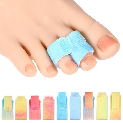 YBEATY 8 Pcs Toe Hammer Wraps Splint Buddy Corrector Reusable Adjustable Straightener Big Small Support Relief Protectors for Curled Toes Bunion Broken Crooked Toe Treatment Men Women