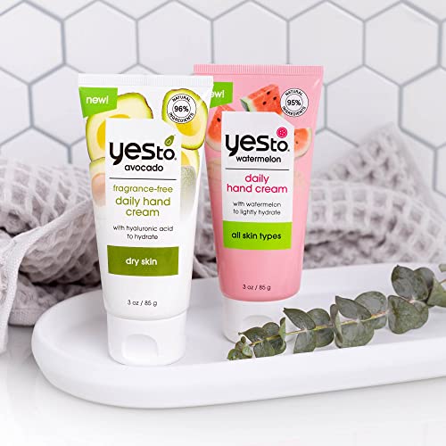 Yes To Watermelon & Avocado Hand Cream Variety Pack, Moisturizing & Fast-Absorbing, Combats Signs Of Aging, Keeps Hands Soft And Smooth With Antioxidants, Natural, Vegan & Cruelty Free, 3 Oz, 2-Pack #TOP5