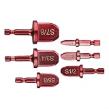 Rohrspreizer, Kupferrohrschneidewerkzeug-Set mit 6 verschiedenen Größen, 1/4 Zoll, 3/8 Zoll, 1/2 Zoll, 5/8 Zoll, 3/4 Zoll, 7/8 Zoll, Sechskantschaft, Rohr-Expander für Klimaanlagen-Installation