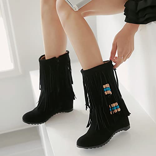 Bottes mi-mollet frange pour femme Gicoiz : dites adieu aux pieds froids