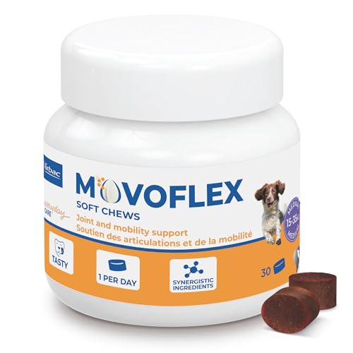 Virbac Movoflex Chien L Aliment complémentaire pour Le Soutien des articulations et de la mobilité – Grands Chiens de Plus de 35kg – Boîte de 30...