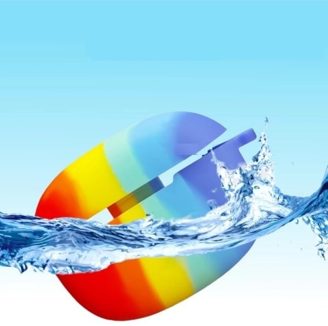 Image of ColorCase Rainbow Design Front & Back Silicon Protective Case Cover for Realme Buds T300 TWS - (Multicolor)