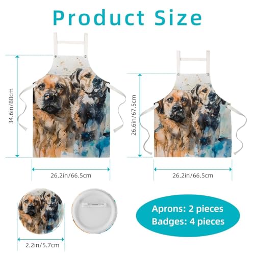 Tablier de cuisine pour restaurant et pâtisserie multicolore avec broches - 2