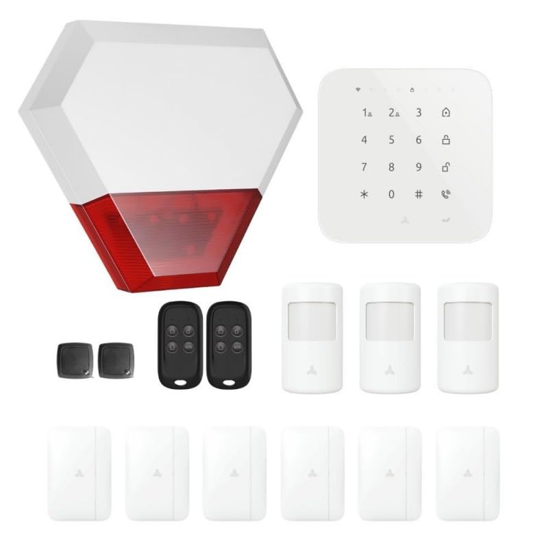 Alarme Maison sans Fil WiFi et GSM 4G connectée CASA avec sirène extérieure - kit 9