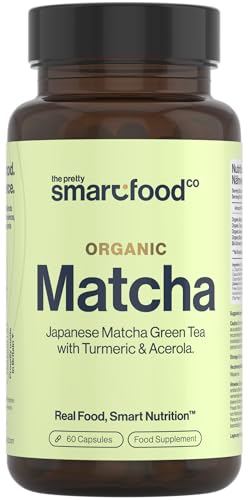 Green Tea Extract Capsules - Organic Matcha Green Tea Tablets - Boosted with Turmeric, Acerola Cherry & Black Pepper - 1360MG Complex - Green Tea Supplement - 60 Capsules - UK Made