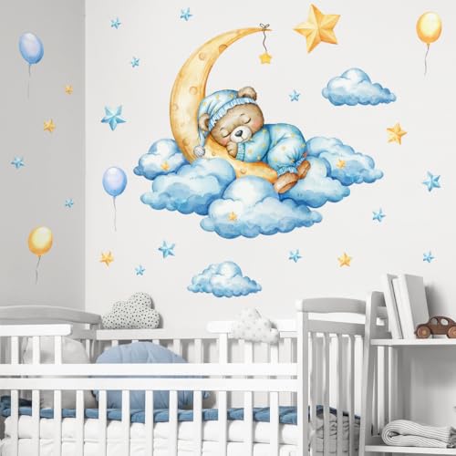 Vinilos Decorativos Bear Sleeping on Moon para Pared miniatura 6