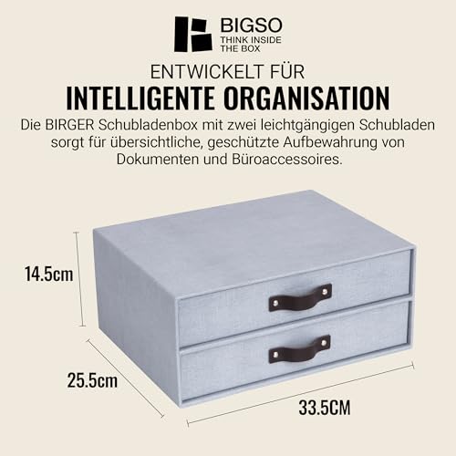 Boîte de rangement documents et fournitures de bureau à tiroirs BIGSO BIRGER - 4