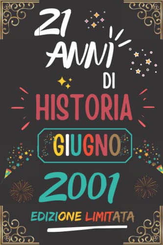 CUADERNO, 21 AÑOS DE HISTORIA JUNIO 2001 EDICIÓN LIMITADA: Regalo de 21 cumpleaños para mujeres y hombres, ideas de 21 cumpleaños... un cumpleaños... ... regalo de 21 cumpleaños para él/ella.