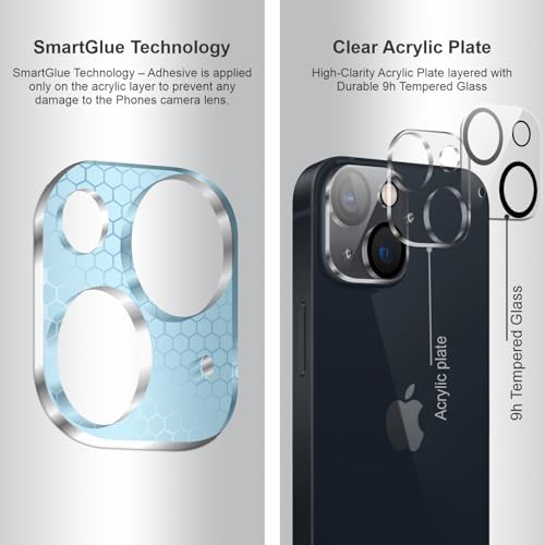 Image of SupCares Premium Camera Lens Protector Tempered Glass Compatible For iPhone 13 and iPhone 13 Mini With Installation Kit | Edge to Edge Coverage | Transparent | Pack of 2