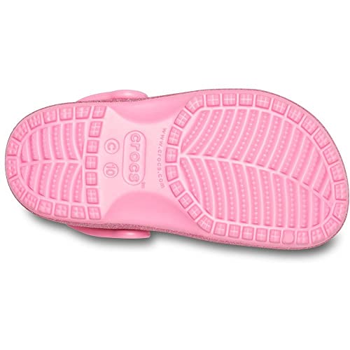 Image of Crocs Unisex-Child Classic Glitter Clogs | Sparkly Shoes for Kids, Pink Lemonade, 13 Little Kid
