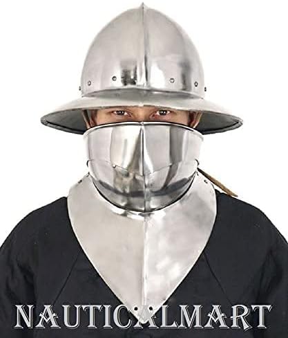 Medieval Helmet Armor with Gorget and Bevor